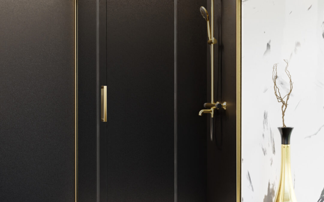 LAURENA GOLD | Kabina narożna – grafitowe