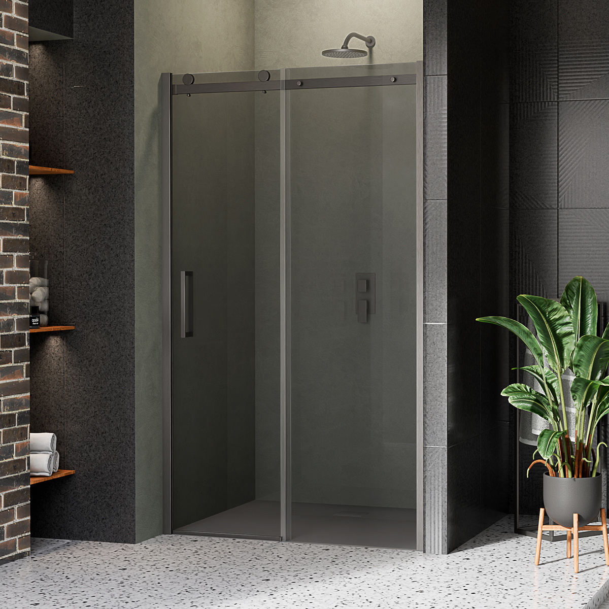 LAURENA GUNMETAL BRUSHED | Drzwi wnękowe – grafitowe