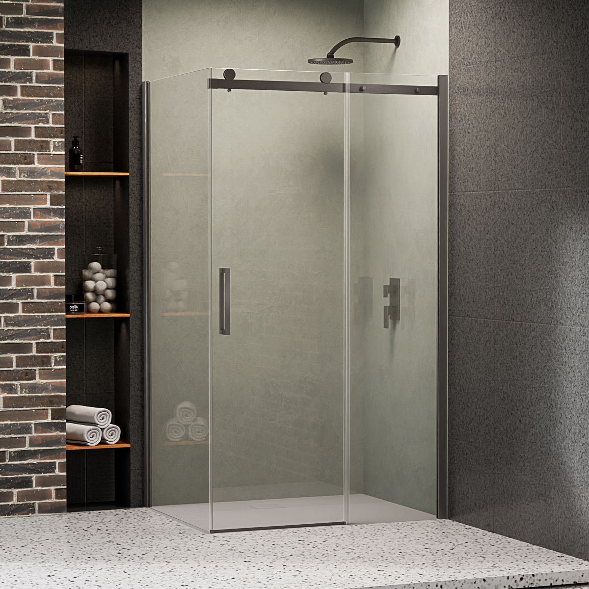 LAURENA GUNMETAL | Kabina narożna