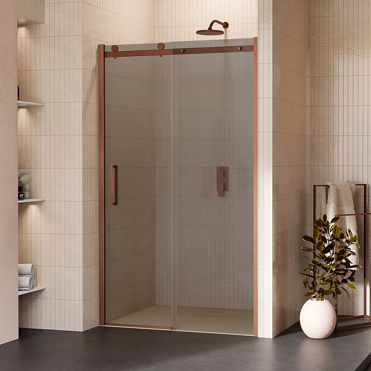 LAURENA COPPER BRUSHED | Drzwi wnękowe – grafitowe