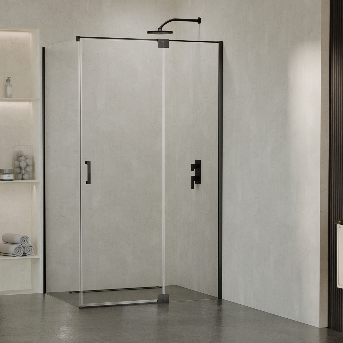 SWING | Kabina narożna 1D – gunmetal brushed