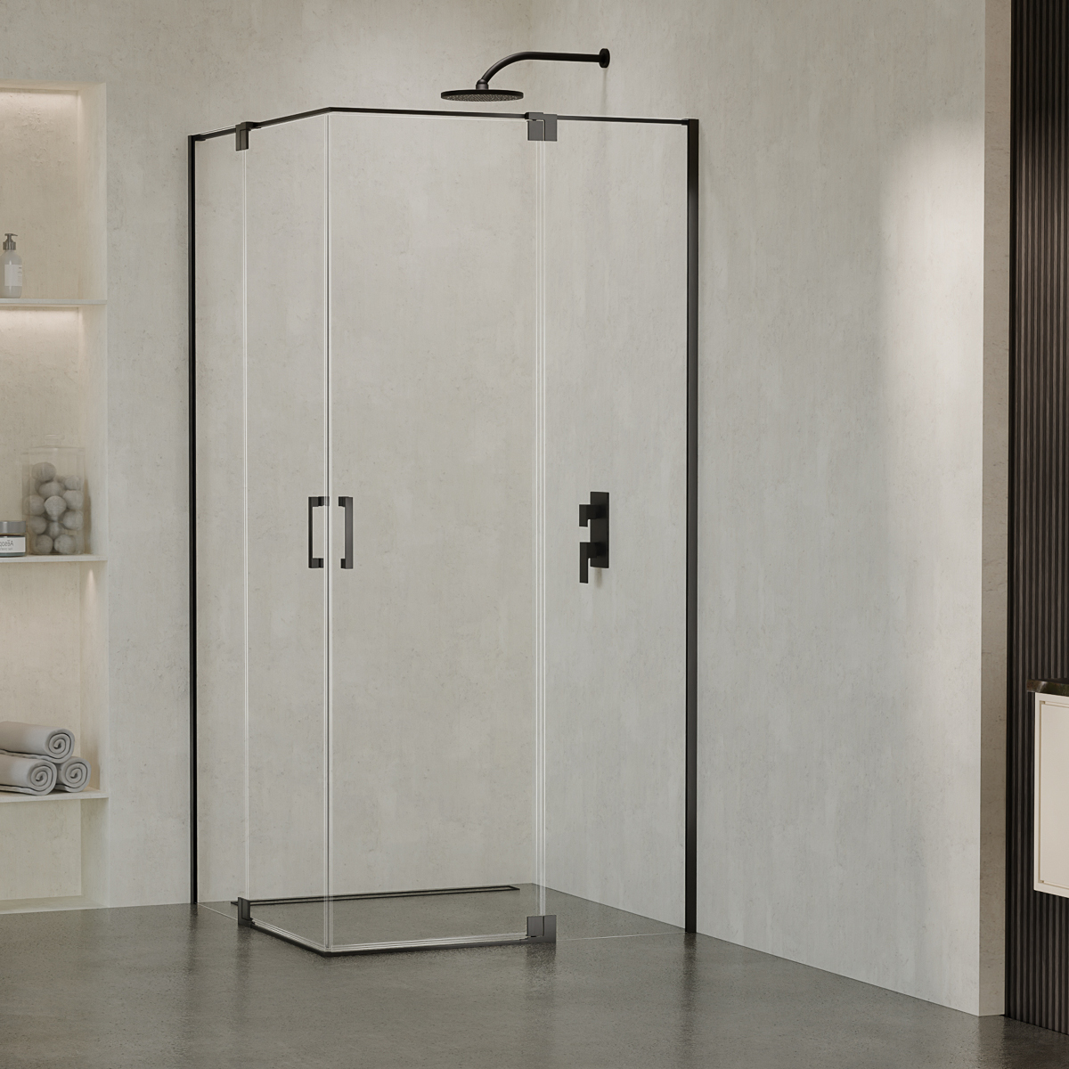 SWING | Kabina narożna 2D – gunmetal brushed